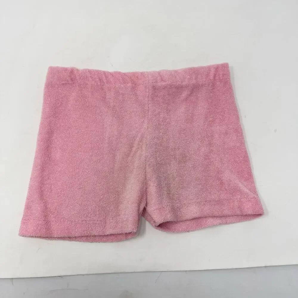Vintage 1980s Toddler Girls 2T Terry Cloth Hooded Short Set Cottagecore Pastel